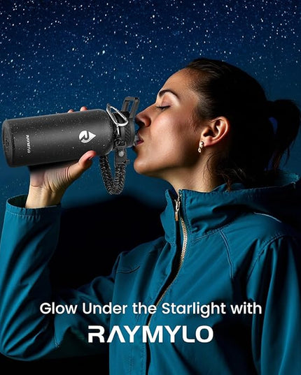 32oz Insulated Water Bottle, Triple Wall Vacuum Stainless Steel Water Bottles - Keeps Cold 48H, Reusable Metal water flask Jug for Gym, Sports, Camping, Hiking,Travel, Starry Sky-Black