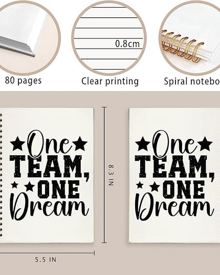 LIANHW Team Gifts Notebook, Gifts for Team Members at Work, Office Notebooks for Note Taking, Work Journal for Women Men Coworkers, One Team One Dream Journals for Writing, 5.5x8.3 Inch