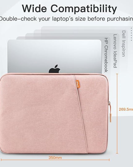 JETech Laptop Sleeve for 14-Inch MacBook Air/Pro, MacBook Pro M5/M4/M3/M2/M1 2021-2025, Waterproof Bag Case with Pocket, Compatible with 14 Inch Notebook (Rose Gold)