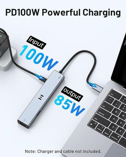 Selore 10Gbps USB C Hub Multiport Adapter, Ethernet Adapter with 4K@60Hz HDMI, Gigabit Ethernet, 3 USB C Ports, 100W PD, USBC Dongle for MacBook Pro Air, iPad, HP, Dell, etc