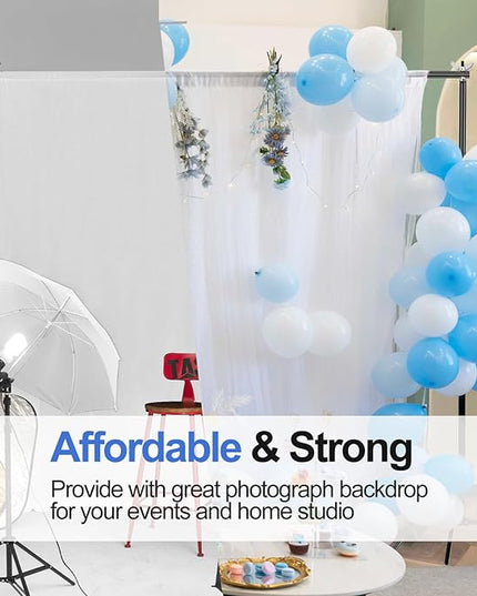 EMART Backdrop Stand 10x10ft(WxH) Photo Studio Adjustable Background Stand Support kit with 2 Crossbars, 8 Clamps, 2 Sandbags and Carry Bag for Parties, Events Decoration, Wedding, Photography