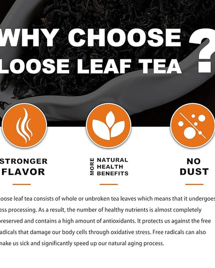 RIANTEA Organic Black Tea Bags - Low Caffeine, Cold & Hot Brew, Premium Quality from Award-Winning Plantation, Non-GMO, Biodegradable, Unsweetened, 100% Natural