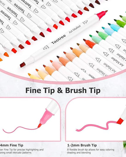 Taotree Alcohol Markers 101 Colors Dual Tips Art Markers Sketch Pens Set, Art Supplies Kit, Drawing Pens Set for Adult Coloring Books Christmas Gifts for for Artist Drawing, Painting, Sketching