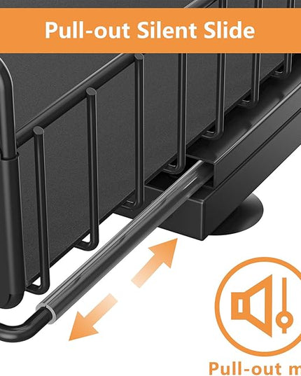 Under Sink Organizer, High Adjustable 2 Tier Under Kitchen Sink Organizer, Multi-Purpose Storage Shelf for Kitchen Bathroom Cabinet, Black