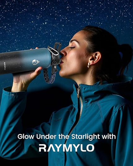 40oz Insulated Water Bottle, Triple Wall Vacuum Stainless Steel Water Bottles, Keeps Cold 48H, Reusable Metal water flask Jug for Gym, Sports, Camping, Hiking,Travel, Starry Sky-Indigo/Black