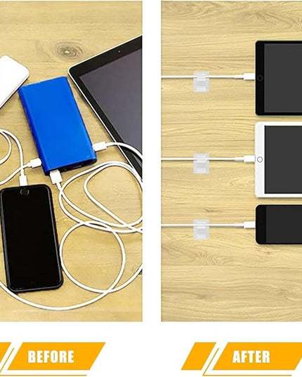 Viaky 30pcs Self-Adhesive Cable Clips-Reusable Adjustable Nylon Bracket Automobile, Indoor and Outdoor Desk Wall Wiring Wire Fixing Management Suitable for Cable Width 0.3''(White)
