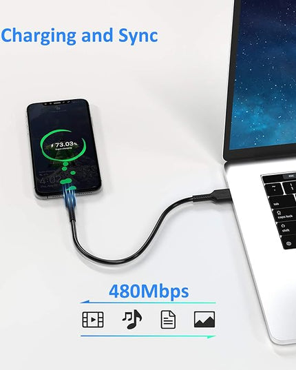1 Foot Short USB C Cord Fast Charge 5 Pack Durable USB A to USB Type C 3A Fast Charging Cable for Charging Station Compatible with Samsung Galaxy Note 20 A20 A51 S10 S20 Plus Ultra LG Stylo K51