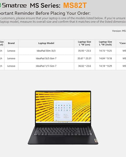 Smatree MS82T Hard EVA Protective Sleeve with Stand Compatible for 15.6 inch Lenovo IdeaPad 1/1i Gen 7, for Lenovo IdeaPad Slim 3/3i Case, for IdeaPad 5i/5 Gen 7 Waterproof Sleeve, White