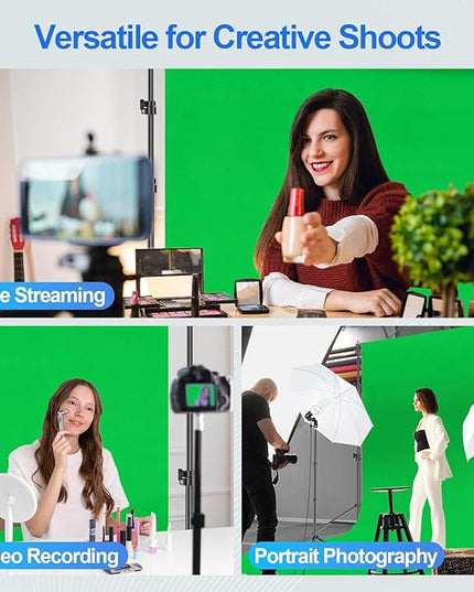EMART 8.5X10 FT Green Screen Backdrop Kit, Photography Umbrella with 5500K Bulbs, 6X9 FT Green Backdrop with Spring Clamps, Professional Photography Lighting kit for Studio, Portrait, Video Shooting