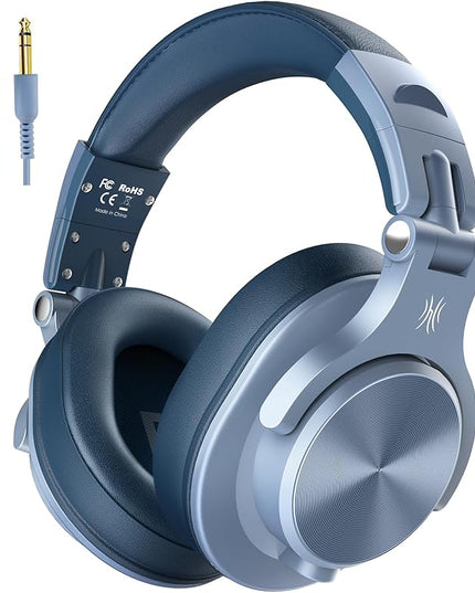 OneOdio A71 Hi-Res Studio Recording Headphones - Wired Over Ear Headphone with SharePort, Monitoring Mixing Foldable Headset with Stereo Sound, 3.5/6.35MM Jack for PC Computer DJ Guitar-Sky Blue