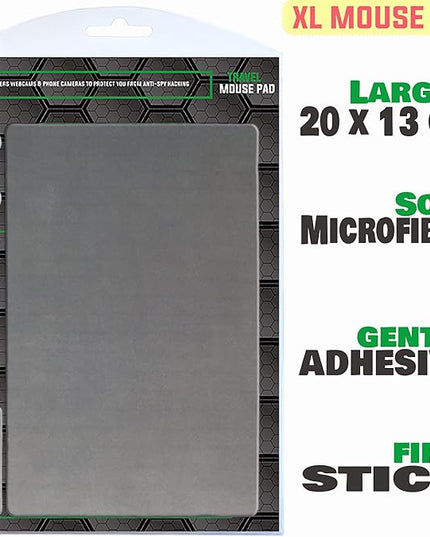 Travel Large Mouse Pad - Adhesive Bottom - Peel and Sticks to Any Surface - Portable (XL -Blank- Gray)