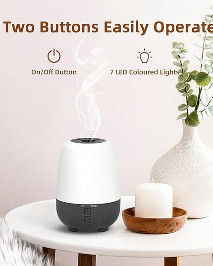 SEEDSEEL 150ML Rechargeable Battery Operated Essential Oil Diffuser, Portable Cordless Aromatherapy Diffuser,7-Hour Runtime with 7 LED Color Changing Lights