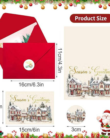 Thboxes Christmas Cards, 36 Pack Merry Christmas Cards with Envelopes & Stickers, 4x6 Inch Holiday Card, 6 Assorted Designs Greeting Card for Xmas