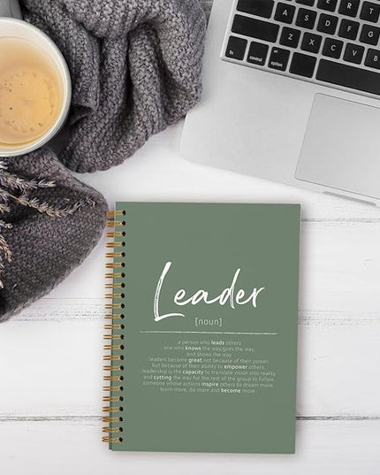 OXW Green Notebooks for Work, Leadership Gifts Office Work Notebook Journal for Writing Meeting Note Taking, Thank You Appreciation Gifts for Women Men Leader Boss Mentor Manager Principal, 5.5"x8.3"