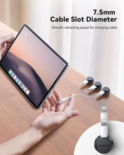 9 Pack Cable Management Cord Holder, JOYROOM Magnetic Cable Clips Adhesive Wire Hider, Cord Organizer for Desk Bedside Nightstand Table Desktop USB Wall Car Office Workspace Accessories, Black