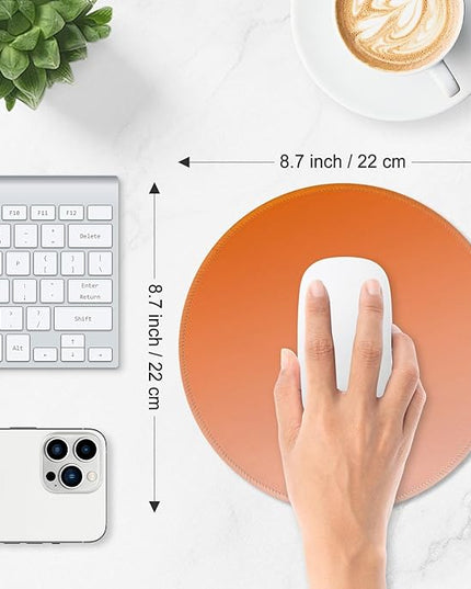 ITNRSIIET Mouse Pad Non-Slip Rubber Base Smooth Surface Stitched Edges Waterproof Durable Compatible with All Mice for Office & Gaming, Desk Accessory, Diameter 8.7 inch, Sunset Gradient