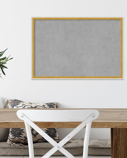 Amanti Art White Framed Magnetic Board 17x25 Medium Vision Board for use with Magnets, 100% Metal Sheet to Display Items as Office Decor or for Home Organization in mudroom, Kitchen or Kids Room