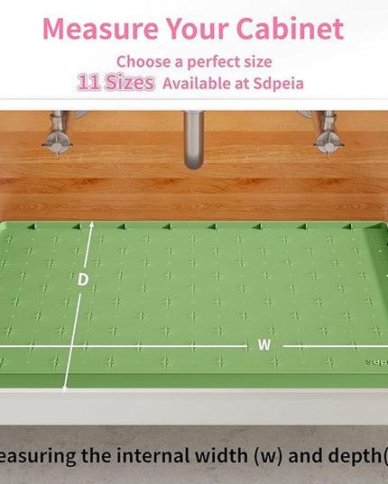 Sdpeia Under Sink Mat 31"×22" Waterproof Silicone Cabinet Liner & Sink Protector for Kitchen & Bathroom, Multi-Purpose Organizers Tray for Pets, Laundry, Cat Litter Mat