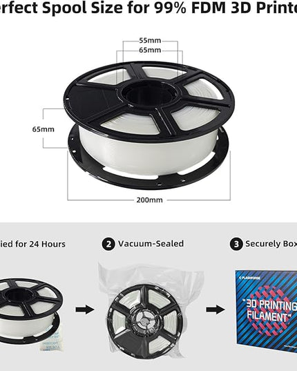 FLASHFORGE PLA Filament 1.75mm, 3D Printer Filament 1kg (2.2lbs) Spool, Dimensional Accuracy +/- 0.02mm, 3D Printing Filament Easy to Use and Fits for Most FDM 3D Printers (Natural)