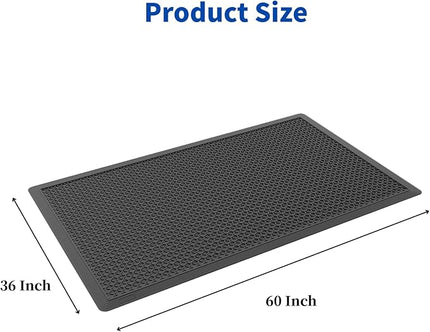 60"×36" Heavy Duty Commercial Rubber Mat,Non-Slip, Grease Resistant Bubble Anti Fatigue Mat Use for Commercial Kitchen, Ramp, Pool, Restaurant, Garage(2 PCS)