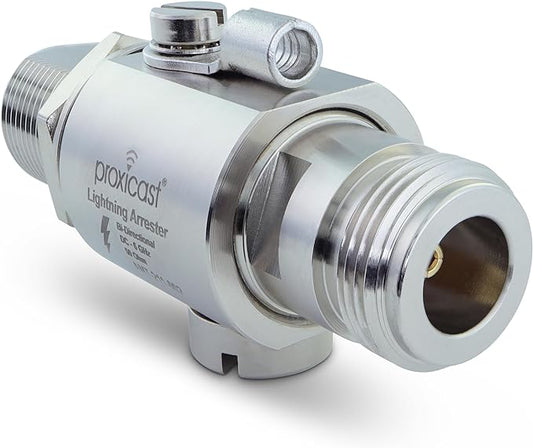 Proxicast Coaxial Lightning Arrester for 0 to 6 GHz (N-Female/N-Female) - Pro-Grade 230V Antenna Lightning Protector for 4G, LTE, 5G, Wi-Fi, 900MHz, Helium, LoRa & Other Outdoor Antennas (ANT-211-002)