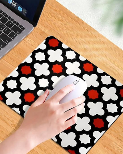 Red Lattice Tile High Contrast Square Mouse pad, Texture, Waterproof, Anti Slip Rubber Base, Computer Mouse pad, Laptop Mouse pad