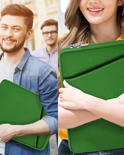 Askuko Laptop Sleeve 15.6 inch, Shockproof Protective Computer Case, Handbags Portable Laptop Bag for HP Dell Asus Lenovo Notebook Computer with Front Pocket, Dark Green