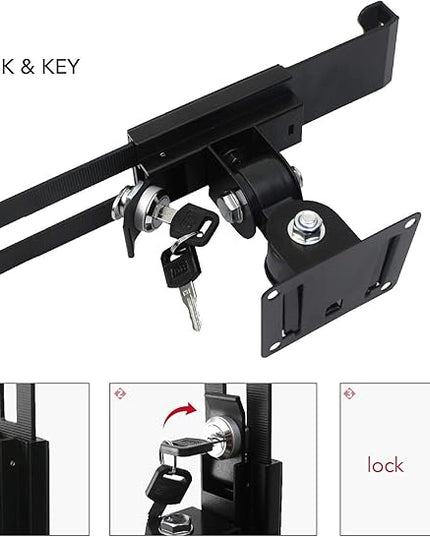 WeSTRUGGLE Tablet Wall Mount Holder with Lock and Key, Rotate Design Arbitrary Adjustment,Multi Angle,Bracket for Most 8 to 10.4 Inch,and for iPad Air &10.2,10.9,Pro 11 Galaxy tab,and More (Black)