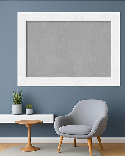 Amanti Art White Framed Magnetic Board 31x43 Large Vision Board for use with Magnets, 100% Metal Sheet to Display Items as Office Decor or for Home Organization in mudroom, Kitchen or Kids Room