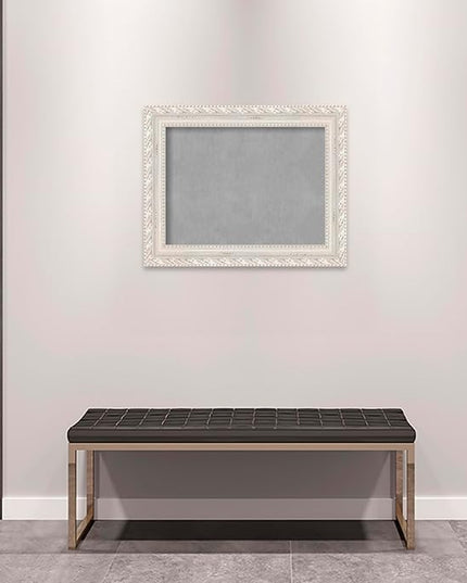 Amanti Art White Framed Magnetic Board 24x30 Medium Vision Board for use with Magnets, 100% Metal Sheet to Display Items as Office Decor or for Home Organization in mudroom, Kitchen or Kids Room