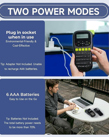 Label Maker Waterproof-Labels, Wire Cable Label Maker, Labeler Machine with Tapes Laminated, H1100 Handheld Labeling Maker with Backlit-LCD & One-Touch Key, Home Industrial Office Organization