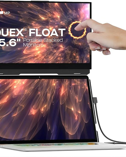 New Mobile Pixels Duex Float Portable Monitor, 15.6" Full HD IPS Dual Monitor for Laptops, USB C/HDMI Plug and Play Portable Screen,Windows/Mac/Android/Switch Compatible