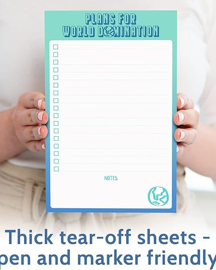 2 Funny To Do List Notepads - Set of Two 50 Sheet 5.5 x 8.5” Note Pads for Daily and Weekly Tasks, Planner Organizer, and Checklists - Fun Coworker Gifts, Humorous Office Supplies to Track Tasks