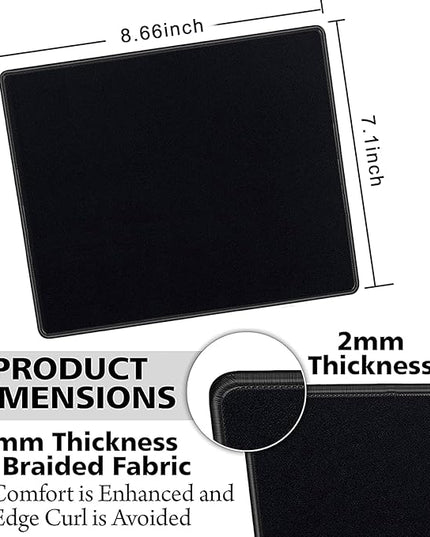 SaiTech IT 12 Pack 2mm Mouse Pad with Stitched Edges Non-Slip Rubber Base, Premium-Textured and Waterproof Mousepads Bulk, Mouse Pad for Computers, Laptop, Office & Home, 8.66 x 7.1 inch
