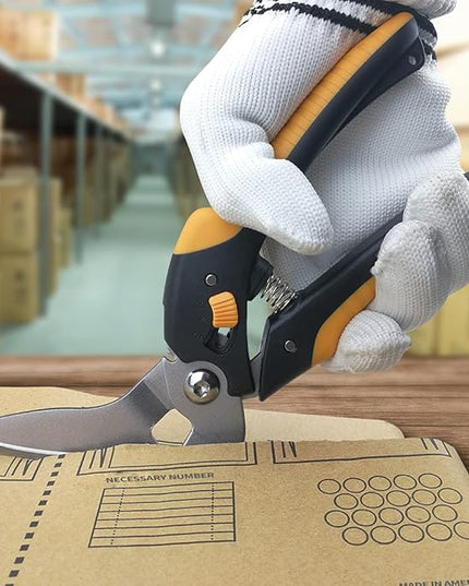 stedi 9-Inch Scissor Heavy Duty, All Purpose Scissors, Cardboard and Carpet Shears, TPR Handle, Extremely Sharp Blades with Finely Serrated -Easy Cutting Thick Paper, Leather, Fabric