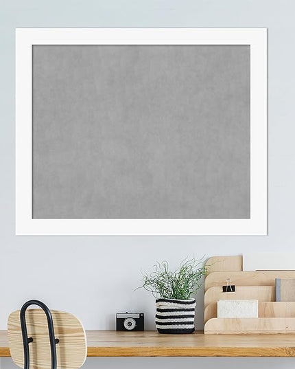 Amanti Art White Framed Magnetic Board 37x45 X-Large Vision Board for use with Magnets, 100% Metal Sheet to Display Items as Office Decor or for Home Organization in mudroom, Kitchen or Kids Room