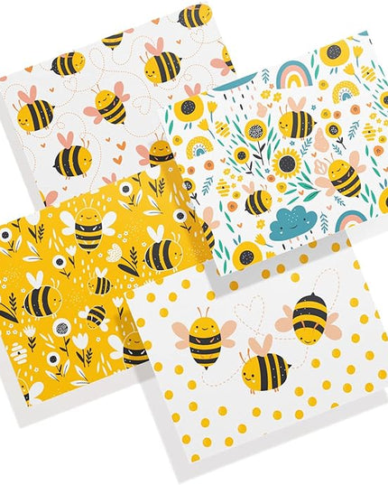 Twigs Paper - Assorted Bumble Bee Greeting Cards - Stationery Cards with Envelopes - Thank You Card - Blank Note Cards - Greeting Cards for All Occasions - Made in USA (5.5 x 4.25, Set of 12)