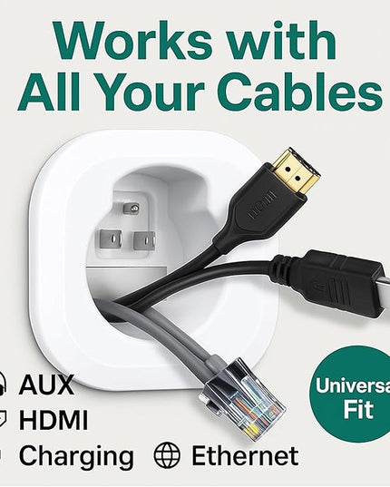 in Wall Cable Management Kit for TV & Soundbar - Cord Hiding for Wall, Hide TV Wires When Mounting, Includes Power & Low Voltage Cable Management, Includes Hole Saw Drill Attachment for Install