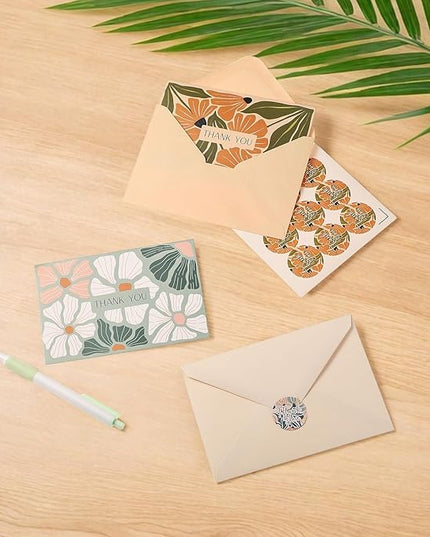 Thboxes Thank You Cards with Envelopes, 36 Pack Thank You Cards Bulk with Envelopes & Stickers 4x6 Inch Greeting Card for Birthday, Wedding, Baby Shower, Graduation, Bridal Shower, Business