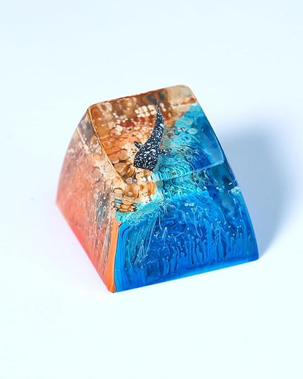 Whale Shark Keycap Ocean Sunset Artisan Keycap R1 SA Profile Custom Sea Creatures Keycaps 1U ESC Handmade Gaming Resin Key Cap Cherry MX Switch Compatible Mechanical Keyboard Sea Lover Gift