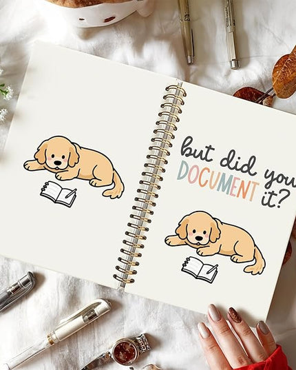 Funny Golden Retriever Notebook Journal Gifts for Women & Men, Golden Retriever Lovers Gifts Notebooks for Women, But Did You Document It Hardcover Spiral Notebook 5.5x8.3 Inch
