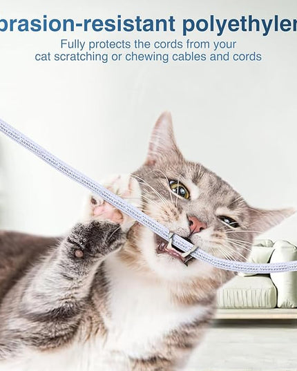 Nilight Cable Sleeve,10ft-1/4inch Cord Management Sleeves, Braided Sleeving, Split Self Wrapping Wire Loom for Computer Electrical Automotive Harness Protector Organizer, White