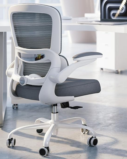 TRALT Office Chair - Ergonomic Desk Chair with Adjustable Lumbar Support, Mesh Computer Chair, Executive Chairs for Home Office Comfortable Lumbar Support (White)