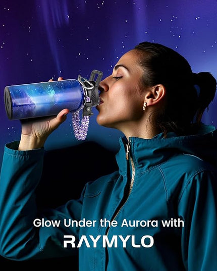 32oz Insulated Water Bottle, Triple Wall Vacuum Stainless Steel Water Bottles - Keeps Cold 48H, Reusable Metal water flask Jug for Gym, Sports, Camping, Hiking,Travel, Aurora-Purple