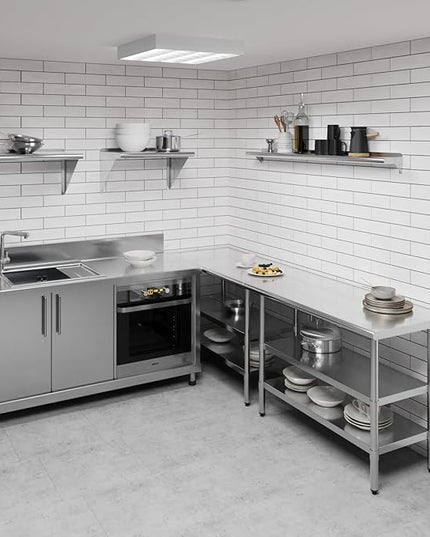 AmGood 60" Long X 6" Deep Stainless Steel Wall Shelf | NSF Certified | Appliance & Equipment Metal Shelving | Kitchen, Restaurant, Garage, Laundry, Utility Room