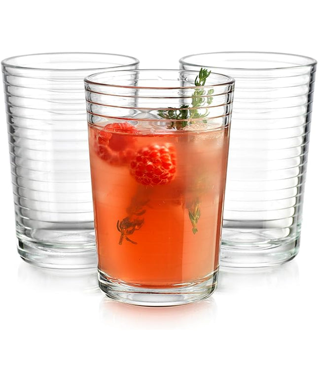 Glaver's Juice Glasses 7 oz. Set of 10 Glass Cups – Beverage Water Tumblers For Home and Bar, Water, Cocktails, Iced tea. Kids Friendly Dishwasher Safe.