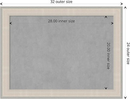 Amanti Art White Framed Magnetic Board 24x32 Medium Vision Board for use with Magnets, 100% Metal Sheet to Display Items as Office Decor or for Home Organization in mudroom, Kitchen or Kids Room