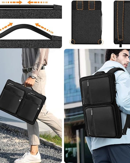 Hseok Ultra-Slim Laptop Case 17 17.3 inches Sleeve Protective PC Briefcase for Commuting and Business Trip，Pitch-Dark