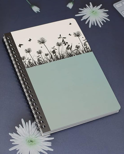 Yansanido Spiral Notebook, 4 Pcs A5 Thick Tree Design Hardcover 8mm Ruled 4 Color 80 Sheets -160 Pages Journals for Study and Notes (Tree)