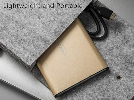 Maxone 500GB Ultra Slim Portable External Hard Drive HDD USB 3.0 Compatible with PC, Laptop - Gold